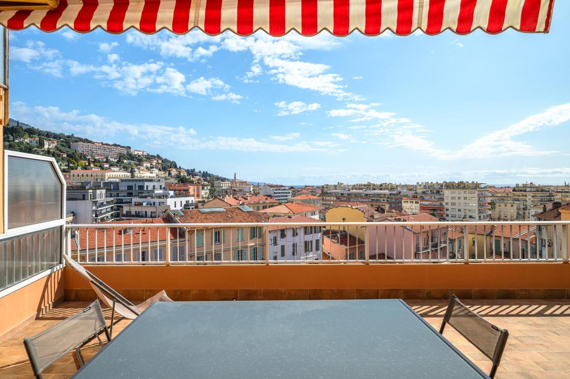 'L'Alicante Proche' Gare, Terrasse, Vue Mer Μεντόν Εξωτερικό φωτογραφία