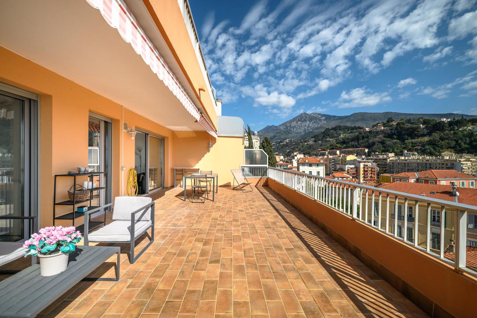 'L'Alicante Proche' Gare, Terrasse, Vue Mer Μεντόν Εξωτερικό φωτογραφία